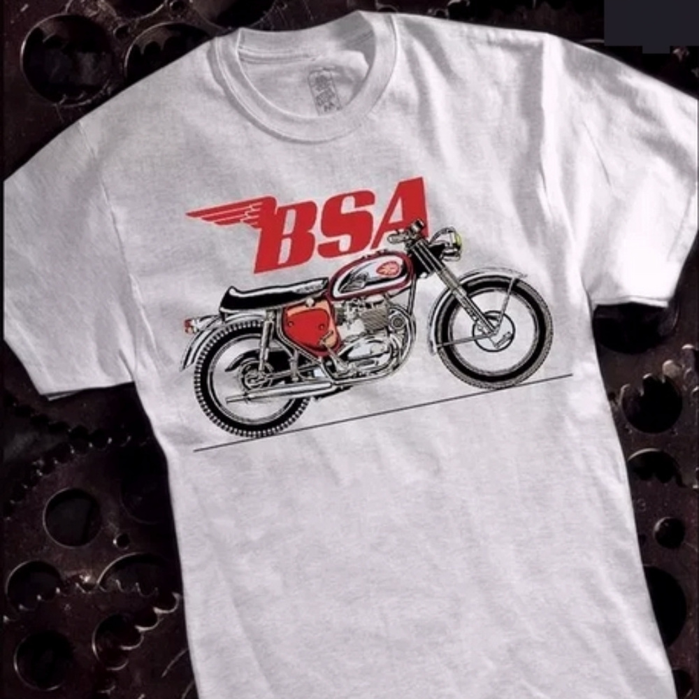 BSA Vintage Gray Short Sleeve T-Shirt Metro Racing - NEW Fast Ship